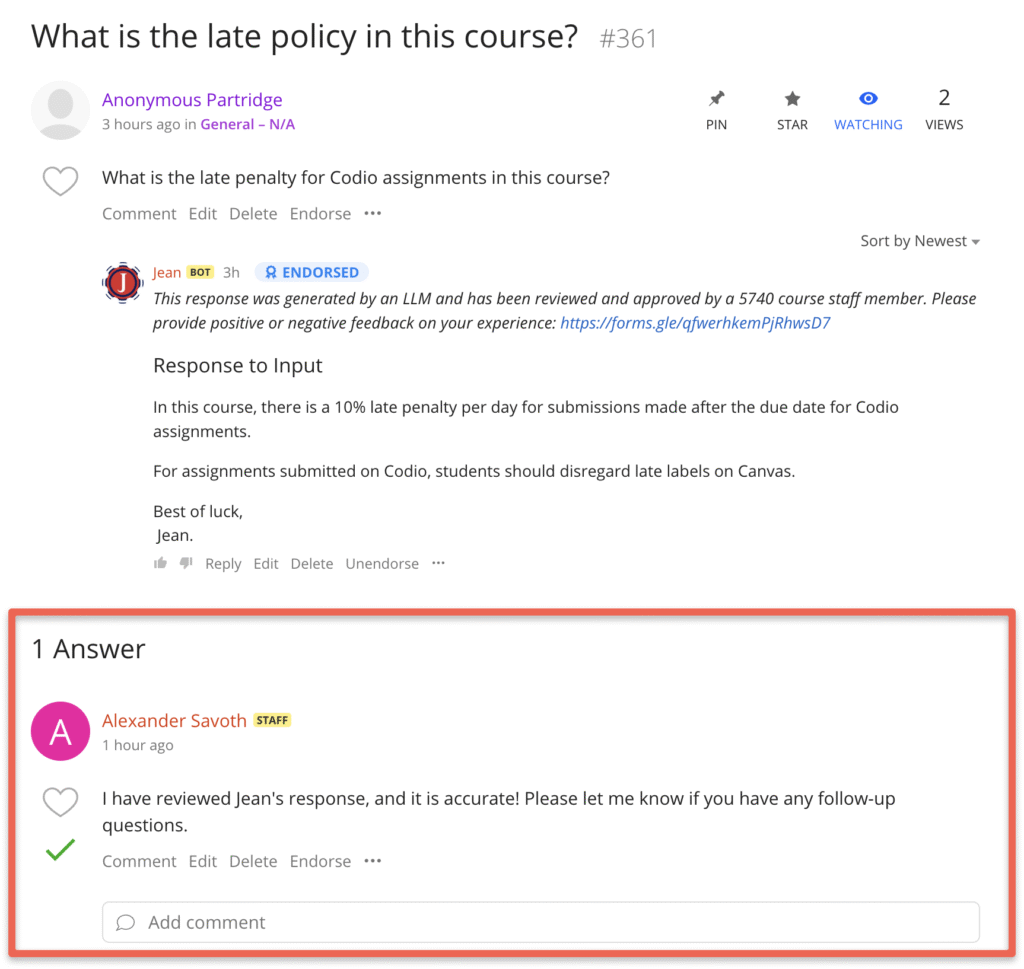 Ed Discussion Screenshot.